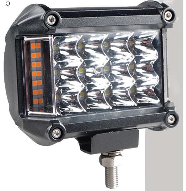 פנס עבודה מלבן מתכוונן 18W 12-24V + מהבהב