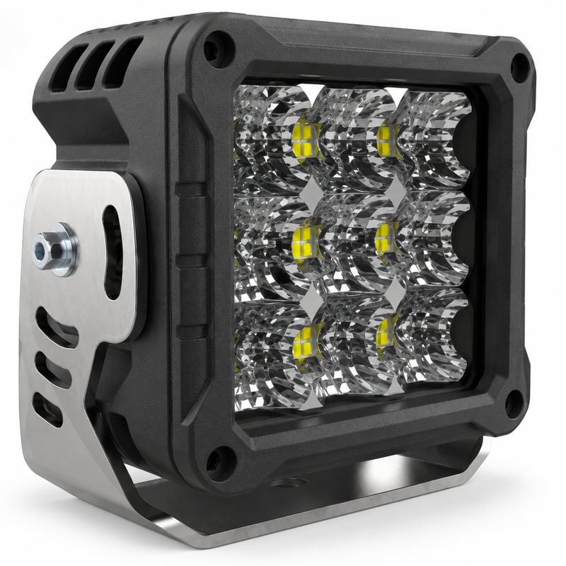 פנס עבודה מרובע 9 לד 120W 12X11X7.5 ס"מ + בורג