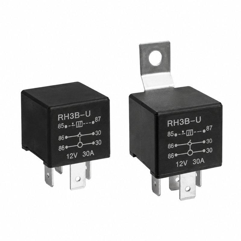 ממסר (ריליי) 4 יציאות 12V 40A + תפס ברזל