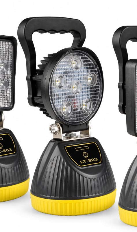 פנס עבודה לד נטען 18W + ידית