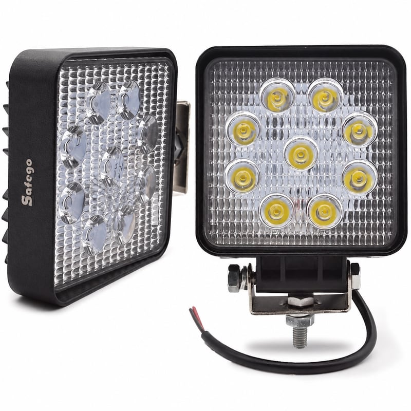 פנס עבודה לד מרובע דק 27W + בורג