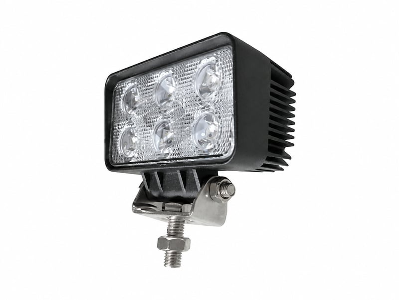 פנס עבודה מלבן 6 לד 18W E + בורג