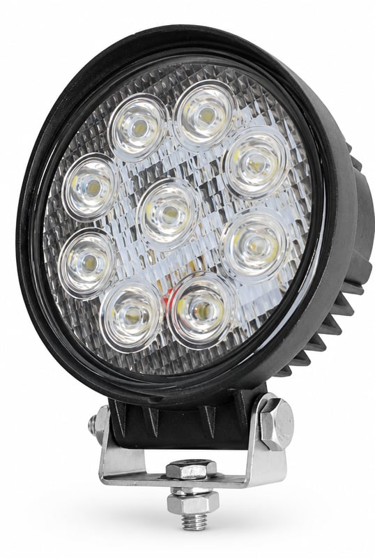 פנס עבודה לד עגול דק 27W 10-30V + בורג