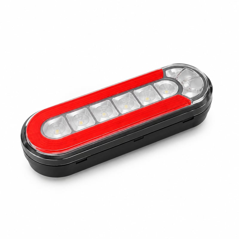 פנס אחורי לד מלבן קטן + רוורס 12-24V