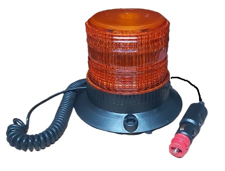 פנס מהבהב לד מגנט כתום גובה 135 קוטר 140 10-110V + מפסק לשינוי הבזק