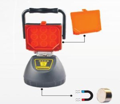 פנס עבודה לד נטען מרובע 27W + מגנט