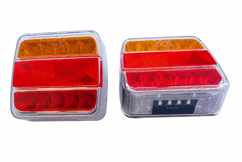 פנס אחורי ולנגרר לד מרובע + מספר 12-24V