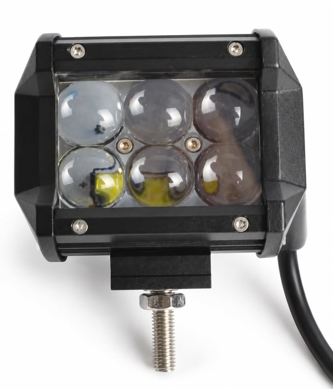 פנס עבודה מלבן מתכוונן 6 לד 18W + בורג (מחיר לזוג)