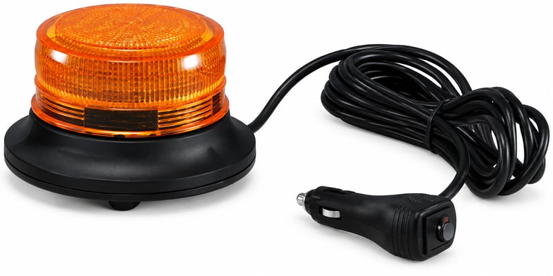 פנס מהבהב מגנט כתום 12/24V