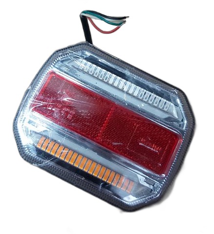פנס אחורי לד מרובע + מספר 12-24V